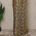 Antique Gold Premium French 2-Tone Chantilly Lace Saree, 5.5 Mtrs Length, 110 Cms Width, Made in France-D27149