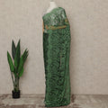 Emerald Green Premium French 2-Tone Chantilly Lace Saree, 5.5 Mtrs Length, 110 Cms Width, Made in France-D27147