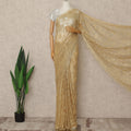 Antique Gold Premium French Metallic Chantilly Saree Lace Fabric 5.5 Meters Length 110 Cms Width Imported From France Elegant Designer Lace Blouse Not Included-D27361 Regal Fabrics