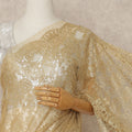 Antique Gold Premium French Metallic Chantilly Saree Lace Fabric 5.5 Meters Length 110 Cms Width Imported From France Elegant Designer Lace Blouse Not Included-D27361 Regal Fabrics