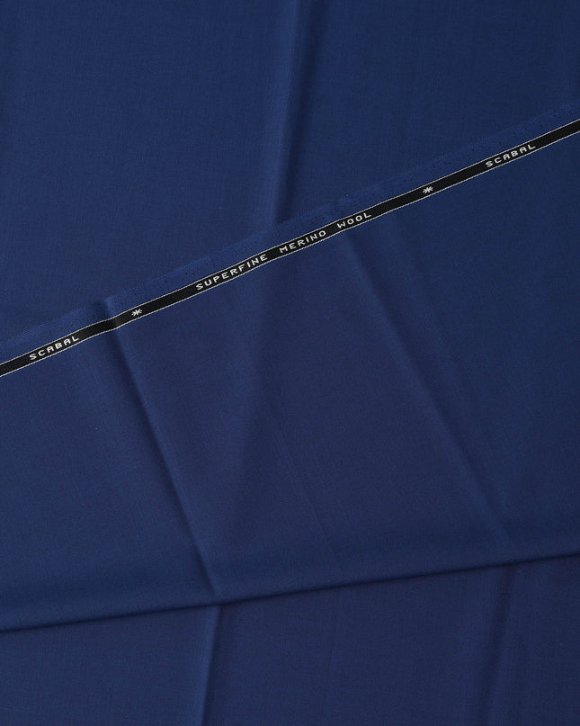 Royal Blue Super 140 Merino Wool Suiting Fabric, 150 cm Width, 3.5 Mtrs Piece, Scabal Premium Cloth, Made In United Kingdom-D29196 Regal Fabrics