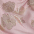 Blush Pink Gold Floral Metallic Lurex Premium Pure French Silk Chiffon Fabric Elegant Floral Woven Sheer Luxury Designer Fashion Fabric 110 Cms Width France Origin-D28512 - Regal Fabrics