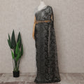 Charcoal Black Chantilly Lace Saree - D31631