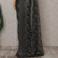 Charcoal Black Chantilly Lace Saree - D31631