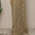 Metallic Browinsh Gold Premium French Metallic Chantilly Saree Lace Fabric 5.5 Mtrs Length 110 Cms Width Floral Designer Net Drape Material Made In France, Blouse Not Included-D28091 - Regal Fabrics