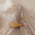 Rose Gold Premium French Metallic Chantilly Saree Lace 5.5 Mtrs Length 110 Cms Width Designer Net Fabric Made In France, Blouse Not Included-D28129