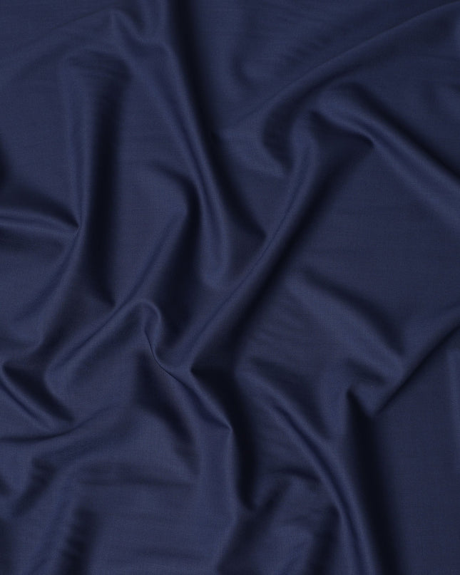 Royal Navy Blue Premium Blended Poly Wool Suiting Fabric 150 Cm Width Smooth Finish Durable Breathable Wrinkle Resistant Fabric For Suits Blazers Trousers Formal Wear Made In India-D28856 Regal Fabrics