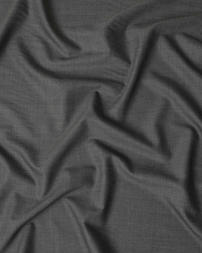 Charcoal Grey Premium Blended Poly Wool Suiting Fabric 150 Cm Width Smooth Finish Durable Breathable Wrinkle Resistant Fabric For Suits Blazers Trousers Formal Wear Made In India-D28853 Regal Fabrics