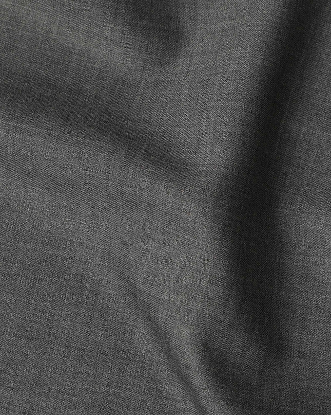 Charcoal Grey Premium Blended Poly Wool Suiting Fabric 150 Cm Width Smooth Finish Durable Breathable Wrinkle Resistant Fabric For Suits Blazers Trousers Formal Wear Made In India-D28853 Regal Fabrics