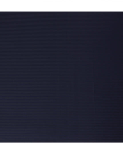 Navy Blue Solid Textured Premium Italian 100% Cotton Shirting Fabric Smooth Woven Diagonal Weave Luxury Apparel Material 150 Cms Width Made in Italy-D27432