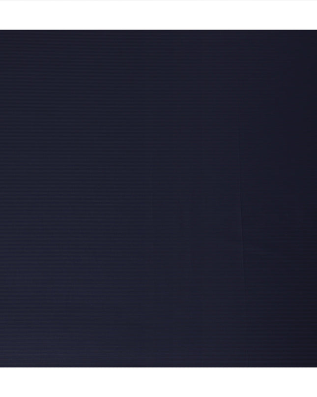 Navy Blue Solid Textured Premium Italian 100% Cotton Shirting Fabric Smooth Woven Diagonal Weave Luxury Apparel Material 150 Cms Width Made in Italy-D27432