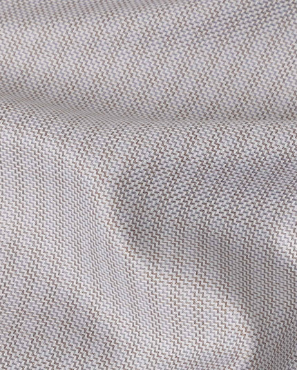 Light Grey Solid Premium Italian 100% Cotton Shirting Fabric Smooth Woven Fine Texture Luxury Apparel Material 150 Cms Width Made in Italy-D27430