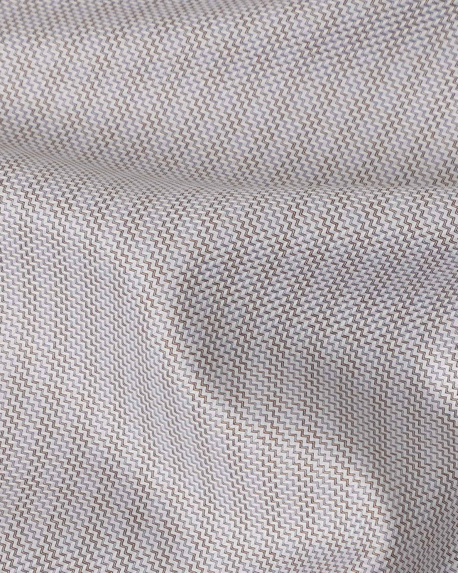 Light Grey Solid Premium Italian 100% Cotton Shirting Fabric Smooth Woven Fine Texture Luxury Apparel Material 150 Cms Width Made in Italy-D27430