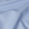 Light Blue Pinstriped Premium Italian 100% Cotton Shirting Fabric Smooth Woven Fine Stripe Texture Luxury Apparel Material 150 Cms Width Made in Italy-D27431