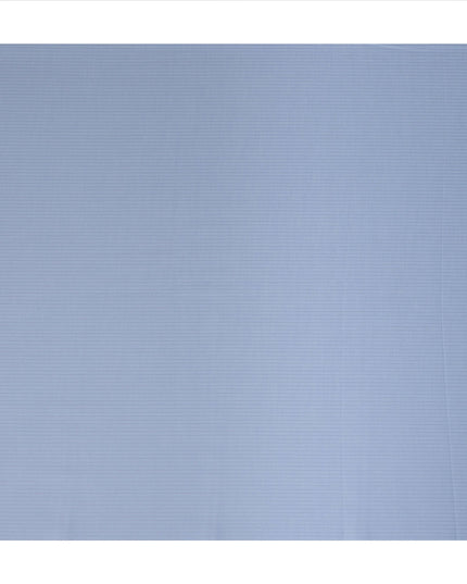 Light Blue Pinstriped Premium Italian 100% Cotton Shirting Fabric Smooth Woven Fine Stripe Texture Luxury Apparel Material 150 Cms Width Made in Italy-D27431