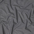 Black White Striped Premium Italian 100% Cotton Shirting Fabric Fine Linear Design Smooth Woven Luxury Apparel Material 150 Cms Width Made in Italy-D27434