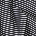 Black White Striped Premium Italian 100% Cotton Shirting Fabric Fine Linear Design Smooth Woven Luxury Apparel Material 150 Cms Width Made in Italy-D27434