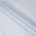 Light Blue Fine Stripe Premium Italian Blended Cotton Shirting Fabric Micro Striped Woven Design Soft Breathable Luxury Shirt Tailoring Material 150 Cms Width Italy Origin-D28507 - Regal Fabrics
