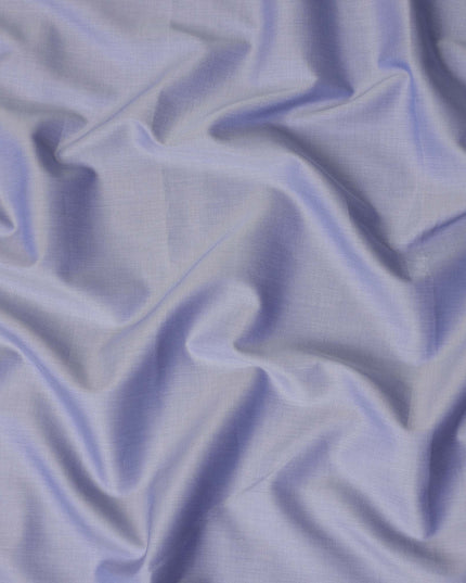 Lavender Blue Solid Plain Premium Italian Blended Cotton Shirting Fabric Smooth Soft Lightweight Breathable Luxury Shirt Tailoring Material 150 Cms Width Italy Origin-D28500