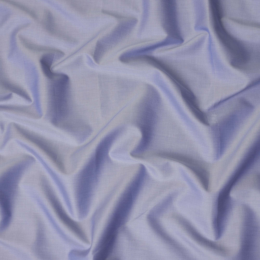 Lavender Blue Solid Plain Premium Italian Blended Cotton Shirting Fabric Smooth Soft Lightweight Breathable Luxury Shirt Tailoring Material 150 Cms Width Italy Origin-D28500