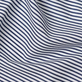 White Navy Blue Fine Stripe Premium Italian Blended Cotton Shirting Fabric Micro Striped Woven Design Soft Breathable Luxury Shirt Tailoring Material 150 Cms Width Italy Origin-D28506 - Regal Fabrics
