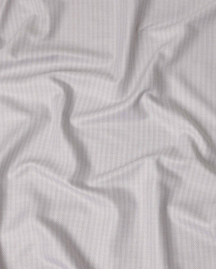 Light Grey Micro Textured Premium Italian Blended Cotton Shirting Fabric Subtle Woven Pattern Soft Breathable Luxury Shirt Tailoring Material 150 Cms Width Italy Origin-D28504 - Regal Fabrics