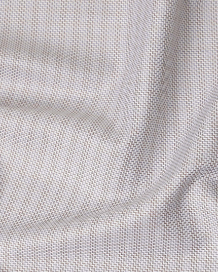 Light Grey Micro Textured Premium Italian Blended Cotton Shirting Fabric Subtle Woven Pattern Soft Breathable Luxury Shirt Tailoring Material 150 Cms Width Italy Origin-D28504 - Regal Fabrics