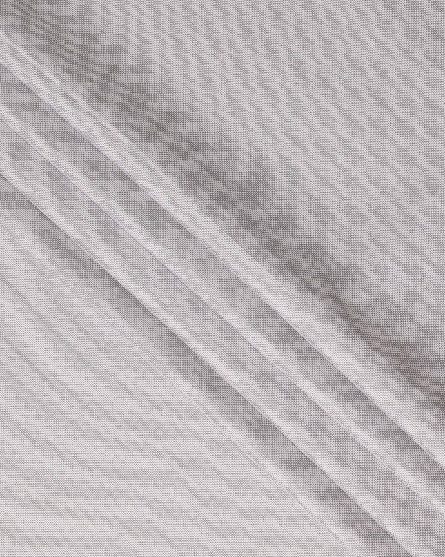 Light Grey Micro Textured Premium Italian Blended Cotton Shirting Fabric Subtle Woven Pattern Soft Breathable Luxury Shirt Tailoring Material 150 Cms Width Italy Origin-D28504