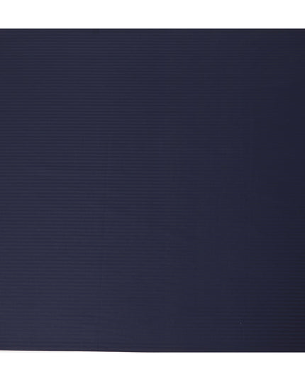 Navy Blue Textured Stripe Premium Italian Blended Cotton Shirting Fabric Subtle Woven Pattern Soft Breathable Luxury Shirt Tailoring Material 150 Cms Width Italy Origin-D28502 - Regal Fabrics