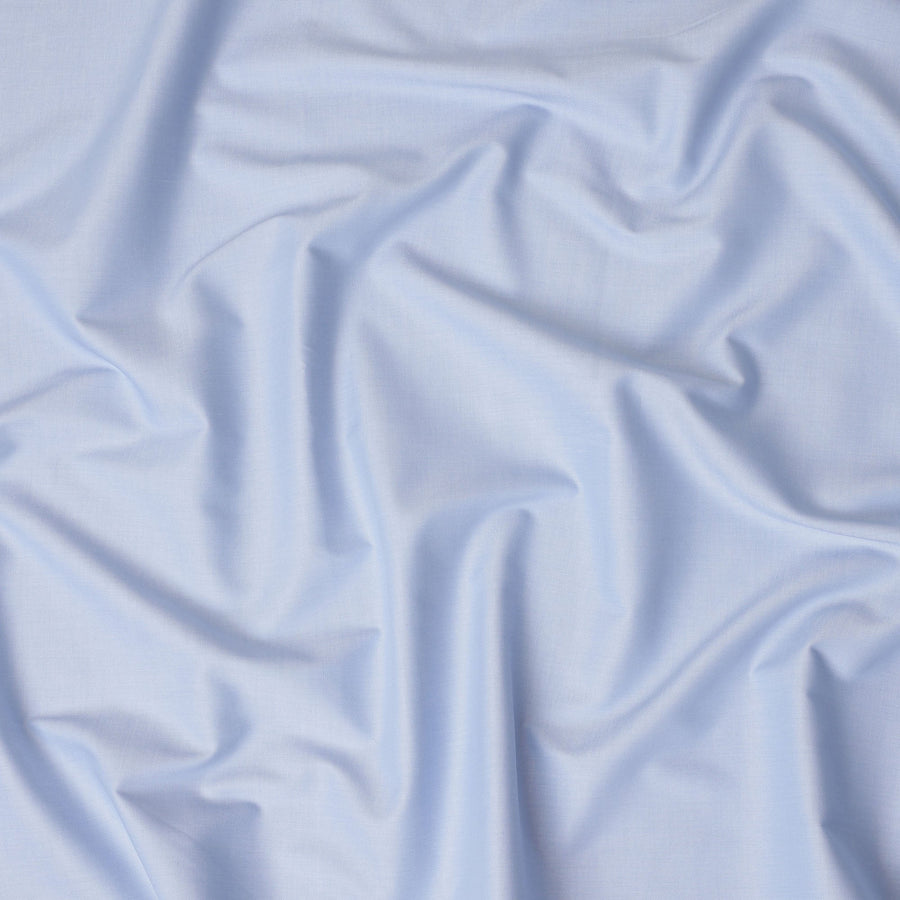 Light Blue Solid Plain Premium Italian Blended Cotton Shirting Fabric Soft Breathable Smooth Lightweight Shirt Tailoring Material 150 Cms Width Italy Origin-D28498