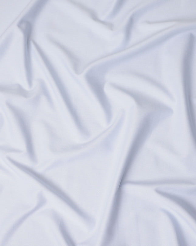 Powder Blue Solid Plain Premium Italian Blended Cotton Shirting Fabric Smooth Soft Lightweight Breathable Luxury Shirt Tailoring Material 150 Cms Width Italy Origin-D28499