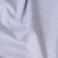 Light Blue Fine Stripe Premium Italian Blended Cotton Shirting Fabric Micro Striped Woven Design Soft Breathable Luxury Shirt Tailoring Material 150 Cms Width Italy Origin-D28505 - Regal Fabrics