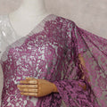 Orchid Magenta Floral French Chantilly Lace Saree
