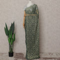 Olive Gold Paisley French Chantilly Lace Saree
