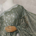 Olive Gold Paisley French Chantilly Lace Saree