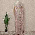 Blush Pink Premium French Metallic Chantilly Saree Lace Fabric 5.5 Meters Length 110 Cms Width Imported From France Elegant Designer Lace Blouse Not Included-D27363 Regal Fabrics
