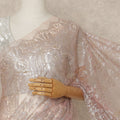 Blush Pink Premium French Metallic Chantilly Saree Lace Fabric 5.5 Meters Length 110 Cms Width Imported From France Elegant Designer Lace Blouse Not Included-D27363 Regal Fabrics