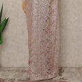 Blush Pink Premium French Metallic Chantilly Saree Lace Fabric 5.5 Meters Length 110 Cms Width Imported From France Elegant Designer Lace Blouse Not Included-D27363 Regal Fabrics