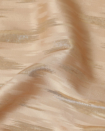 Champagne Beige Abstract Textured Synthetic Chiffon Fabric 140 Cms Made In India-D27412