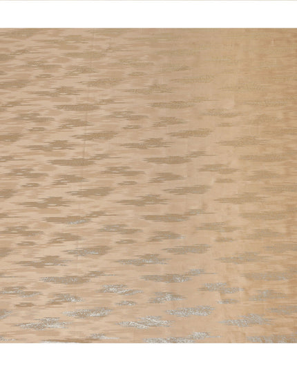 Champagne Beige Abstract Textured Synthetic Chiffon Fabric 140 Cms Made In India-D27412