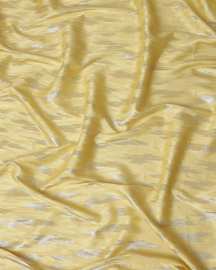 Lemon Yellow Abstract Textured Synthetic Chiffon Fabric 140 Cms Made In India-D27410