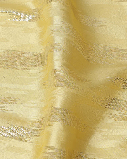 Lemon Yellow Abstract Textured Synthetic Chiffon Fabric 140 Cms Made In India-D27410