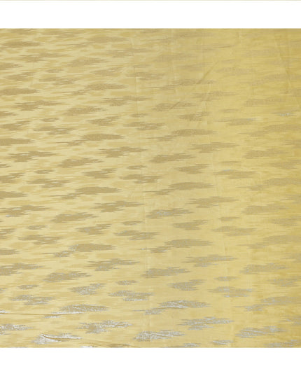 Lemon Yellow Abstract Textured Synthetic Chiffon Fabric 140 Cms Made In India-D27410