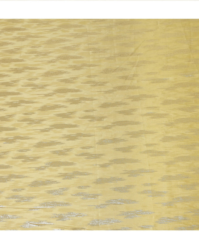 Lemon Yellow Abstract Textured Synthetic Chiffon Fabric 140 Cms Made In India-D27410