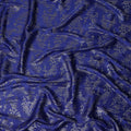 Cobalt Blue Abstract Textured Synthetic Chiffon Fabric 140 Cms Made In India-D27416