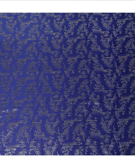 Cobalt Blue Abstract Textured Synthetic Chiffon Fabric 140 Cms Made In India-D27416