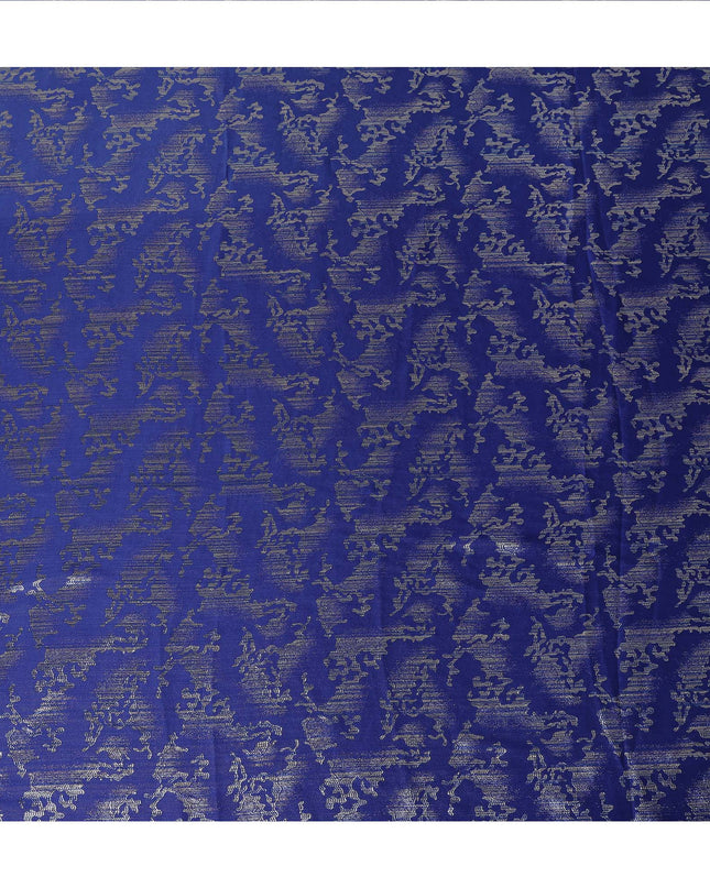 Cobalt Blue Abstract Textured Synthetic Chiffon Fabric 140 Cms Made In India-D27416