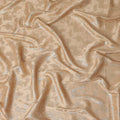 Champagne Beige Abstract Textured Synthetic Chiffon Fabric 140 Cms Made In India-D27418
