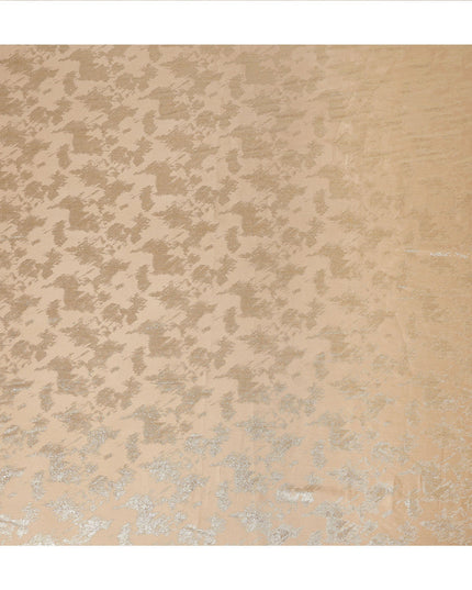 Champagne Beige Abstract Textured Synthetic Chiffon Fabric 140 Cms Made In India-D27418