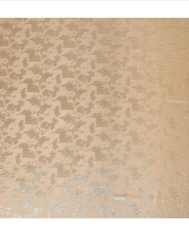 Champagne Beige Abstract Textured Synthetic Chiffon Fabric 140 Cms Made In India-D27418